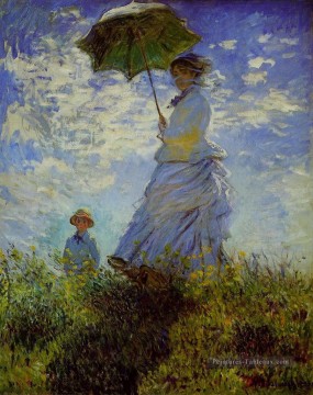 La Promenade Femme avec un Parasol Claude Monet Peinture à l'huile